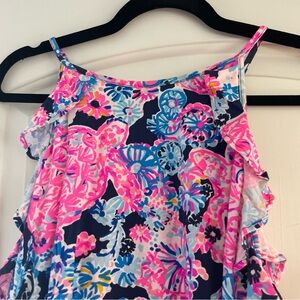 Lilly Pulitzer- Pink, Black and Blue Floral Tank Top